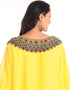 Modern Yellow Georgette Hand Zari Embroidery Farasha
