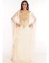 Muslim Off White Georgette Hand Zari Embroidery Farasha