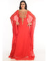 Women Red Georgette Hand Zari Embroidery Farasha