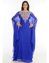 Muslimah Royal Blue Georgette Hand Zari Embroidery Farasha
