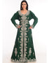 Muslim Bottle Green Georgette Hand Zari Embroidery Bridal Kaftan