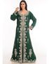 Muslim Bottle Green Georgette Hand Zari Embroidery Bridal Kaftan
