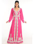 Modern Pink Georgette Hand Zari Embroidery Kaftan