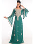Trendy Green Georgette Hand Zari Embroidery Galabiya