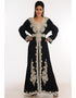 Chic Black Georgette Hand Zari Embroidery Kaftan