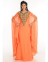 Modest Light Orange Georgette Hand Zari Embroidery Farasha