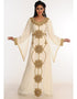 Chic Off White Georgette Hand Zari Embroidery Galabiya