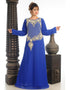 Muslim Blue Georgette Hand Zari Embroidery Kaftan
