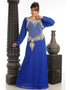 Muslim Blue Georgette Hand Zari Embroidery Kaftan