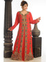 Arabic Red Georgette Hand Zari Embroidery Kaftan