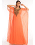 Trendy Peach Georgette Hand Zari Embroidery Farasha