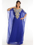 Modern Royal Blue Georgette Hand Zari Embroidery Farasha