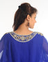 Modern Royal Blue Georgette Hand Zari Embroidery Farasha