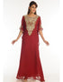 Dubai Maroon Georgette Hand Zari Embroidery Farasha