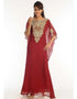 Dubai Maroon Georgette Hand Zari Embroidery Farasha