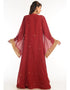 Muslim Maroon Georgette Hand Zari Embroidery Bridal Kaftan