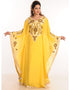 Islamic Yellow Georgette Hand Zari Embroidery Farasha
