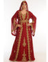 Arabic Maroon Georgette Hand Zari Embroidery Kaftan