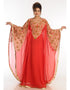 Islamic Red Georgette Hand Zari Embroidery Farasha