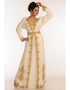 Modern Off White Georgette Hand Zari Embroidery Kaftan