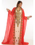 Women Multicolor Georgette Hand Zari Embroidery Kaftan