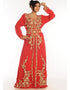 Trendy Red Georgette Hand Zari Embroidery Kaftan