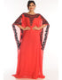 Muslim Red Georgette Hand Zari Embroidery Farasha