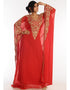 Islamic Red Georgette Hand Zari Embroidery Farasha