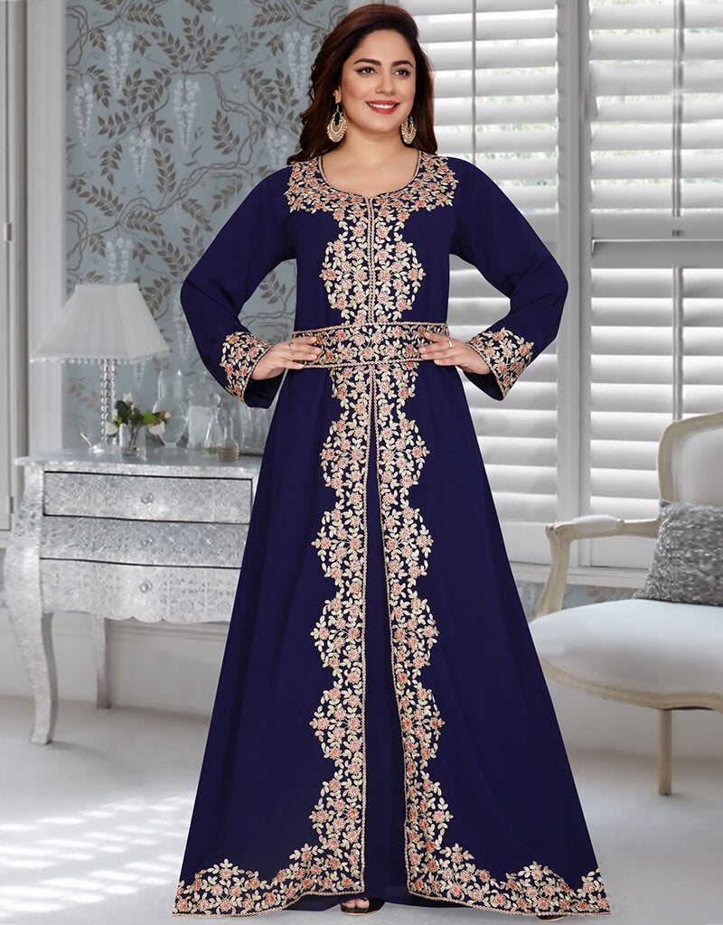 Navy Blue Latest Printed Kaftans