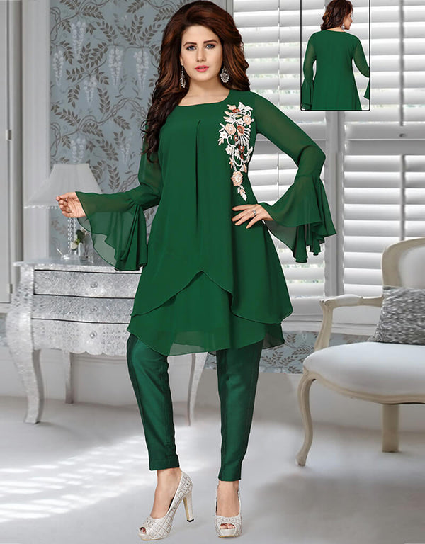 Arabic Green Georgette Salwar Kameez