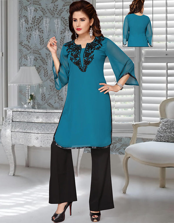 Trendy Blue Georgette Salwar Kameez