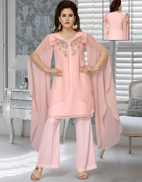 Dubai Pink Georgette Salwar Kameez