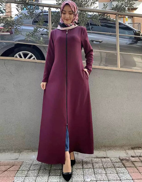 Eid Zipper Open Abaya For Women