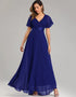 Elegant V-Neck Chiffon Formal Evening Gown