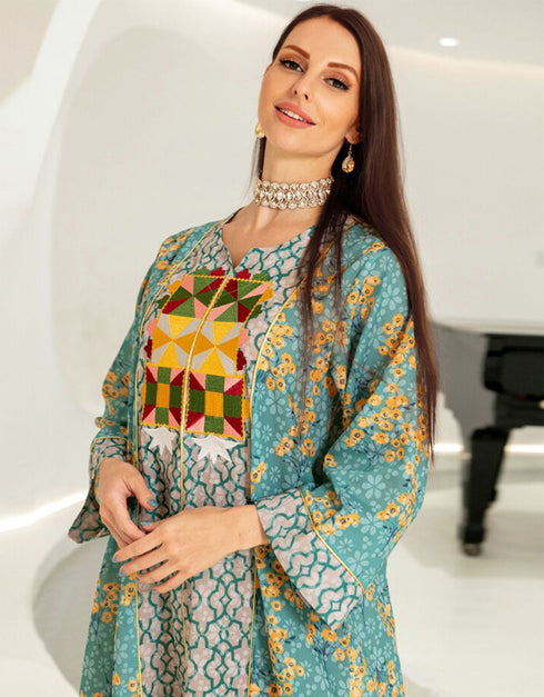 Jacquard Cotton Embroidered Traditional Long Arab Dress