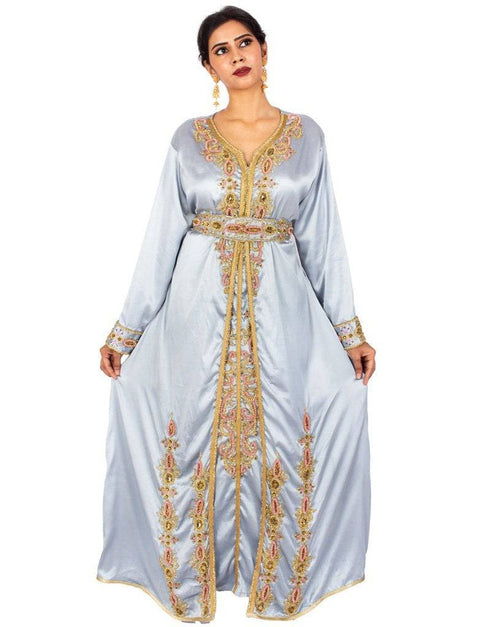 Trendy Party Wear Jacket Style Kaftan Gray