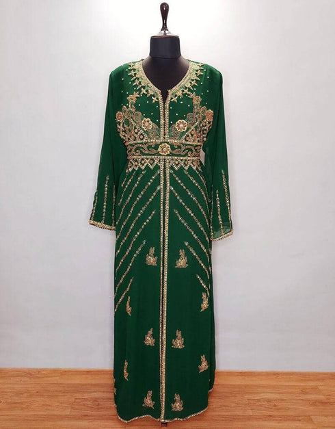 Muslim Wedding moroccan Style caftan Green