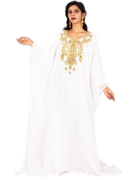 Islamic Party kaftan farasha patterned White