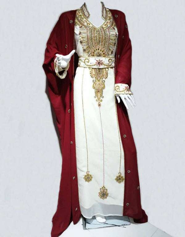 Islamic Wedding moroccan Style caftan Maroon