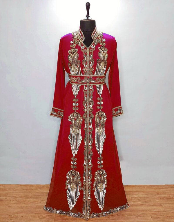 Trendy Wedding moroccan Style caftan Maroon