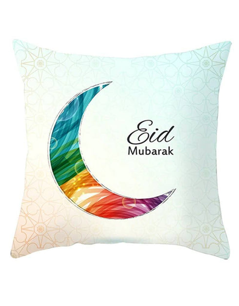 White Pillow cover with colorful Moon Printing