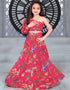 all season designer digital print work chinon sequins crochet pink kids lehenga choli chinon sequins crochet na pink uf-yaana101 Front View