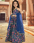 all season designer digital print work silk blue kids lehenga choli silk heavy soft net blue uf-yaana103 Close-up View