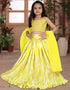 all season designer heavy sequance work gaji silk yellow kids lehenga choli silk heavy soft net yellow uf-yaana104 Front View