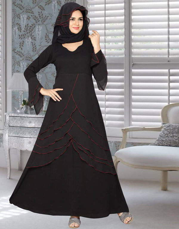 A-line Maxi Style Frill Sleeve Kaftan