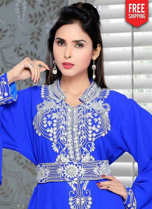 Bell Sleeves Embroidered Kaftan Bright