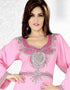 Bright Lilac Embroidered Full Sleeve Slim Fit Kaftan
