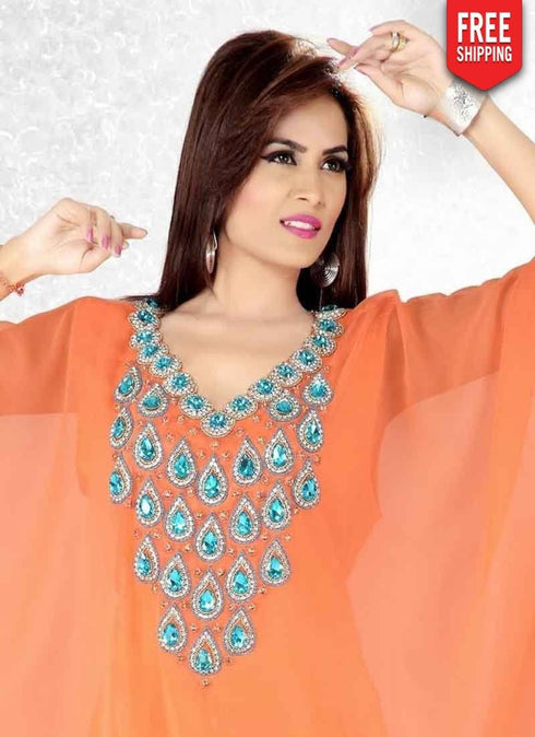 Cadmium Trendy Farasha Kaftan