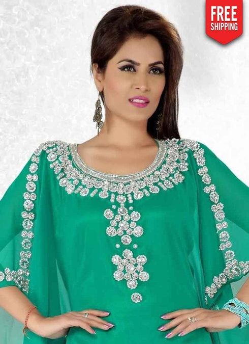 Celadon Trendy Farasha Kaftan