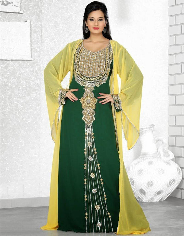 Chic Jacket Style Embroidered Kaftan &